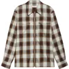 Second / Layer Second Layer Zip Relaxed Long Sleeve Cotton-blend Shirt In Brown 0036