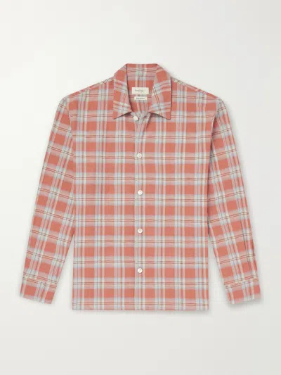 Second / Layer Checked Cotton-flannel Shirt In Brown