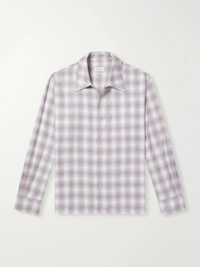 Second / Layer Checked Cotton-flannel Shirt In Purple