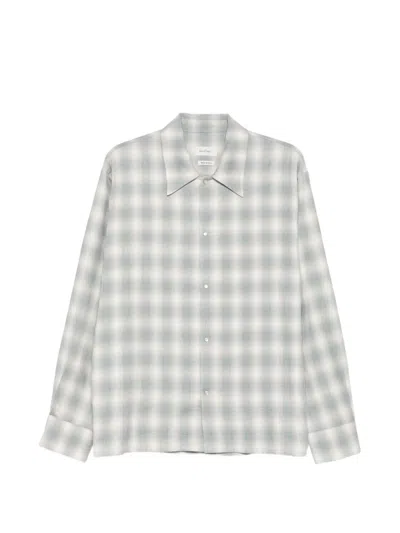 Second / Layer Checked Long-sleeve Shirt In Gray