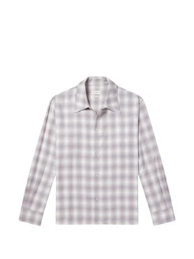 Second / Layer Check-pattern Long-sleeve Shirt In Pink