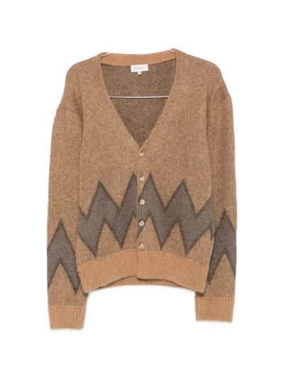 Second / Layer Chevy Geometric-pattern Cardigan In Brown
