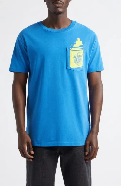 Second / Layer Second Layer Ciggy Pocket Cotton Graphic T-shirt In Blue