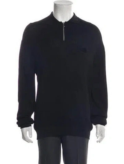 Pre-owned Second / Layer Collar Long Sleeve Polo Sweater In Black
