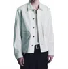 Second / Layer Cotton Twill Bull Dog Shirt Jacket In White In Blue