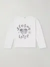 Second / Layer Distressed Printed Cotton-jersey T-shirt In White