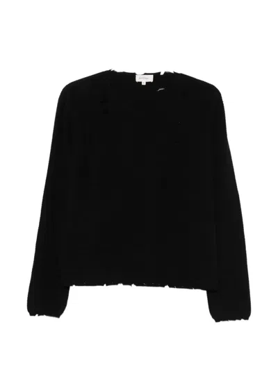 Second / Layer Distressed Sweater In Black