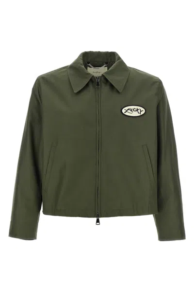 Second / Layer Embroidered Patch Blouson Jacket In Green