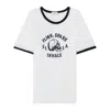Second / Layer Second Layer 'flick, Spark, Inhale' Ringer T-shirt White In White