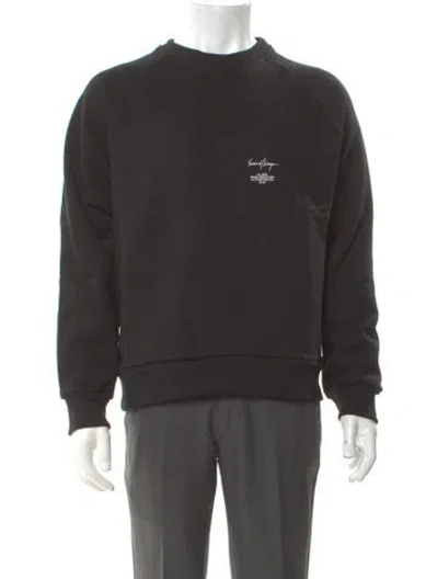 Pre-owned Second / Layer Graphic Print Crew Neck Sweatshirt In Gray