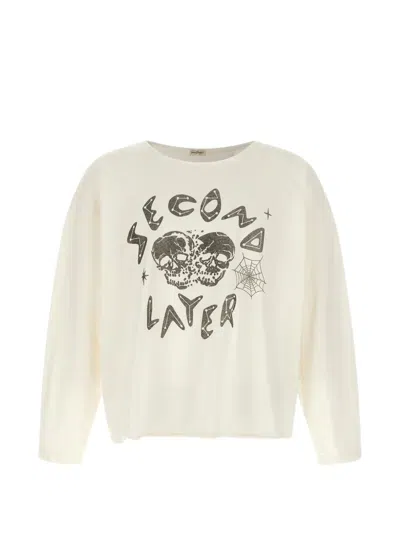 Second / Layer Graphic-print Long-sleeve T-shirt In Neutrals