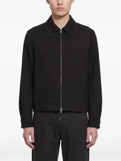 Second / Layer Herman Contrast-stitch Jacket In Black