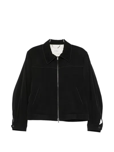 Second / Layer Herman Contrast-stitch Jacket In Black