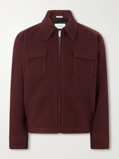 Second / Layer Jefe Wool Blouson Jacket In Burgundy
