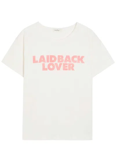 Second / Layer Second Layer Laidback Lover Printed Cotton T-shirt In White
