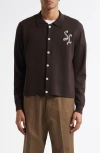 Second / Layer Second Layer Lalo Virgin Wool Cardigan In Brown 0036
