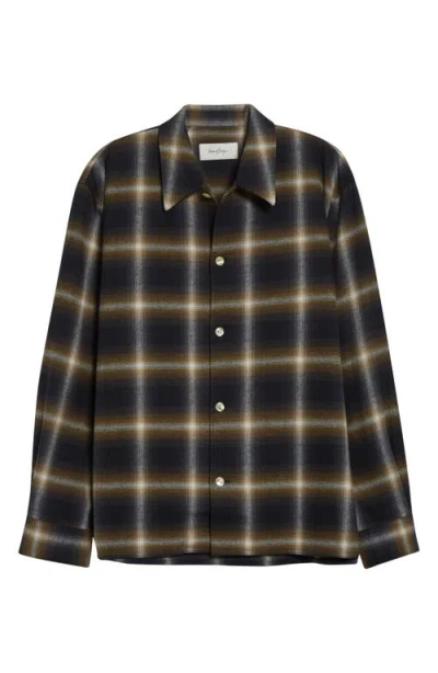 Second / Layer Second Layer Logan Ombré Check Flannel Button-up Shirt In Black