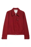 Second / Layer Second Layer Logo Dice Virgin Wool Bomber Jacket In Burgundy Red 3021