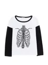 Second / Layer Long-sleeved Skeleton-print T-shirt In White