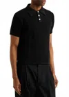 Second / Layer Men's Open Knit Polo Shirt In Black In Black