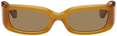 Second / Layer Orange 'the Rev' Sunglasses In Brown