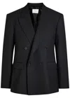 Second / Layer Second Layer Pico Double-breasted Wool Blazer In Black