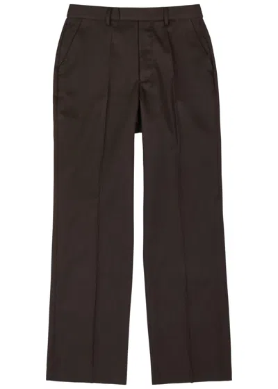 Second / Layer Primo Straight-leg Twill Trousers In Brown