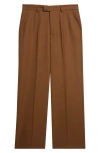 Second / Layer Second Layer Relaxed Primo Virgin Wool Trousers In Brown