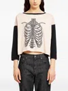 Second / Layer Ribcage-motif T-shirt In Neutral