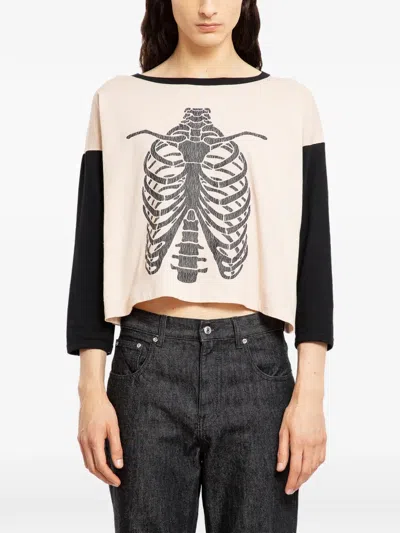SECOND / LAYER RIBCAGE-MOTIF T-SHIRT