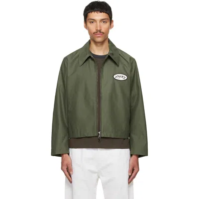 Second / Layer Lucky Station Patch-detail Zip-up Jacket In Green