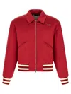 Second / Layer Second/layer Men's Aces Satin Club Bomber Jacket In Red