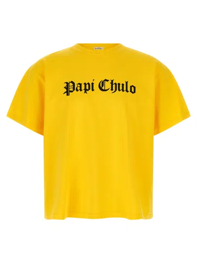 Second / Layer Papi Chulo Slogan-print T-shirt In Yellow