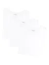 Second / Layer Cotton Crew-neck T-shirt (pack Of Three) In White
