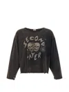 Second / Layer Skull-print Long-sleeve T-shirt In Brown