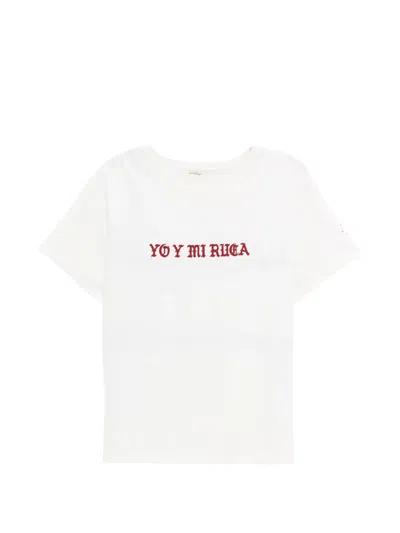 Second / Layer Slogan-print Short-sleeve T-shirt In White