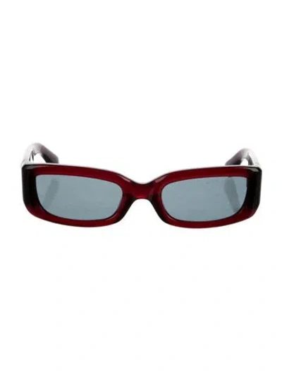 Pre-owned Second / Layer Square Tinted Sunglasses In Red
