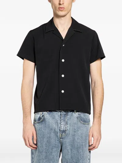 Second / Layer Ss Avenue Button-up Shirt In Black