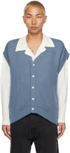Second / Layer Ssense Exclusive Blue Servizi Vest In Baby Blue