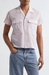 Second / Layer Second Layer Ss Open Collar Shirt Pink Stripe