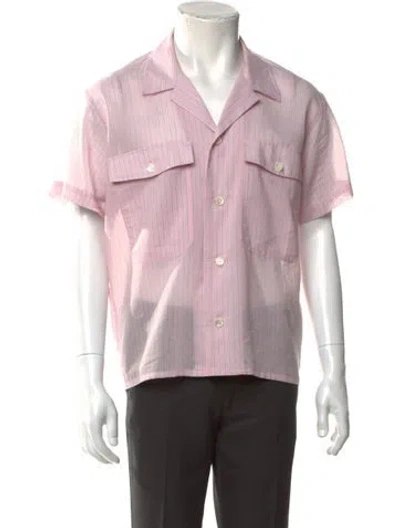 Pre-owned Second / Layer Striped Short Sleeve Shirt In Pink