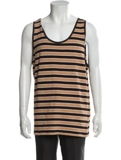 Pre-owned Second / Layer Striped Sleeveless Shirt In Brown
