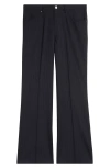 SECOND / LAYER SECOND LAYER VALLUCO PINSTRIPE VIRGIN WOOL FLARED TROUSERS
