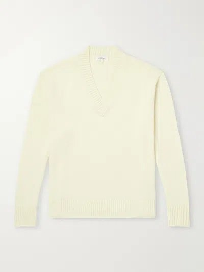 Second / Layer Vexed Wool And Cashmere-blend Sweater In Yellow