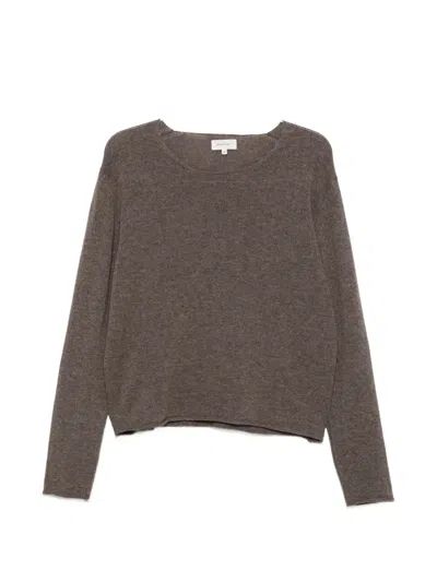 Second / Layer Weezur Raw-edge Sweater In Brown