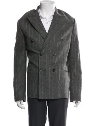 Pre-owned Second / Layer Wool Peacoat In Gray