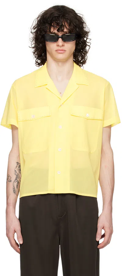 Second / Layer Yellow Cropped Shirt In Canary Yellow