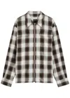 Second / Layer Second Layer Zip Relaxed Long Sleeve Cotton-blend Shirt In Brown