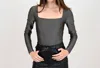 Second Skin By Rd Style Square Neck Bodysuit In Grey In Multi