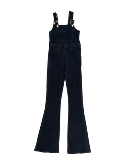 Pre-owned Second Skin Overalls Square Neckline Jumpsuit In Blue